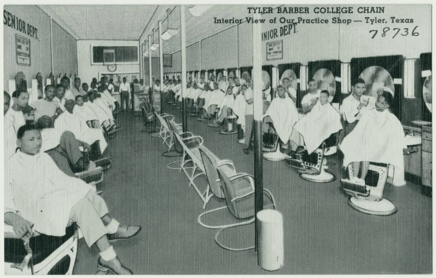 Tyler Barber College Chain, interior view of our practice shop, Tyler, Texas